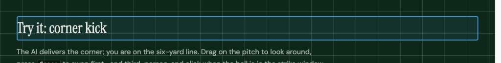 Corner flag at the pitch corner